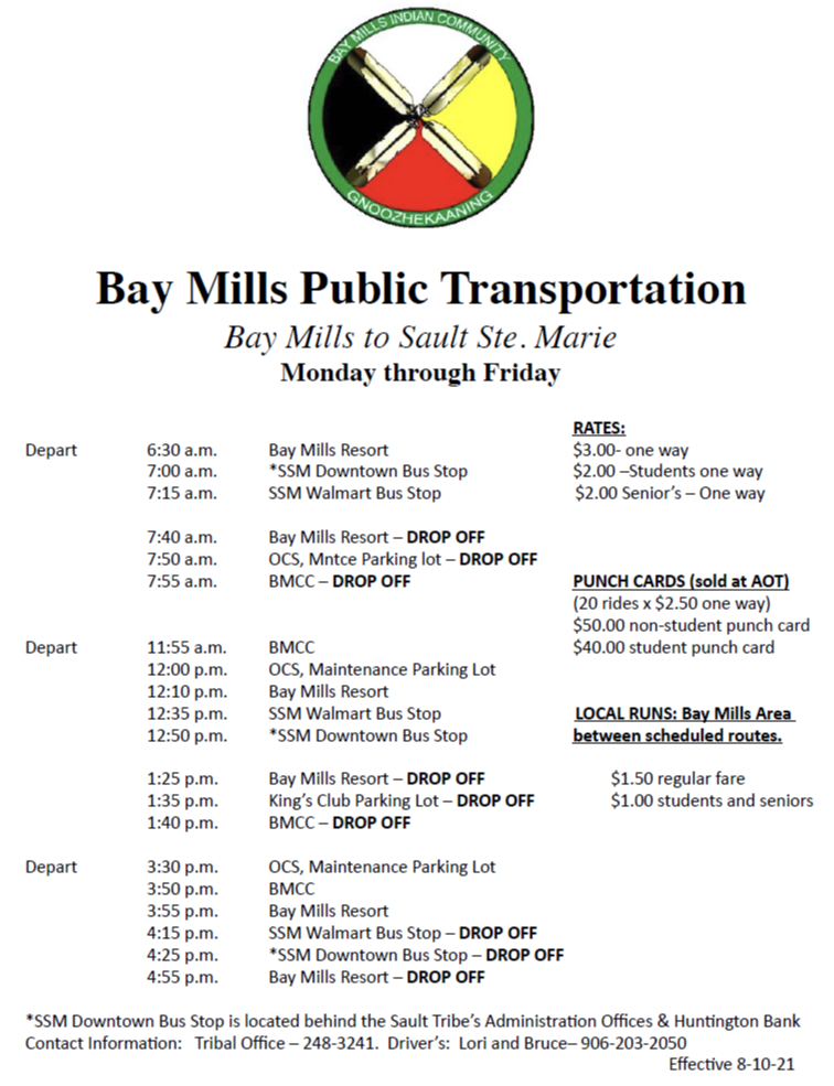 BMPT Bus Schedule Updated 2021 August 10